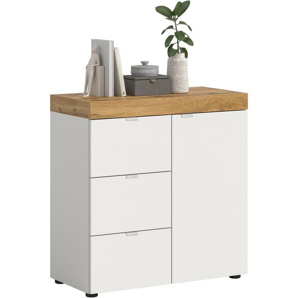 OTTO home Kommode MAMBO II, Breite 77 cm, 1 Tür, 1 Einlegeboden, 3 Schubkästen (1 St., 2-farbige Ausführung, in verschiedenen modernen Trendfarben erhältlich), 