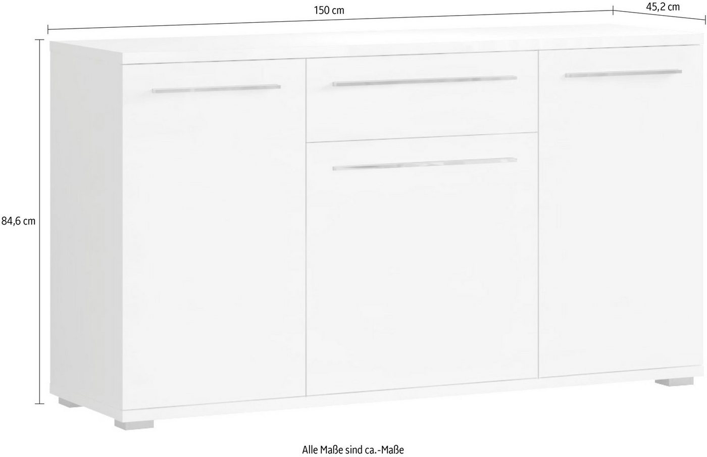 OTTO home Kommode Piano (H/B/T): 84,6/150/45,2cm), UV lackiert, Soft-Close Funktion – Bild 5 von 5