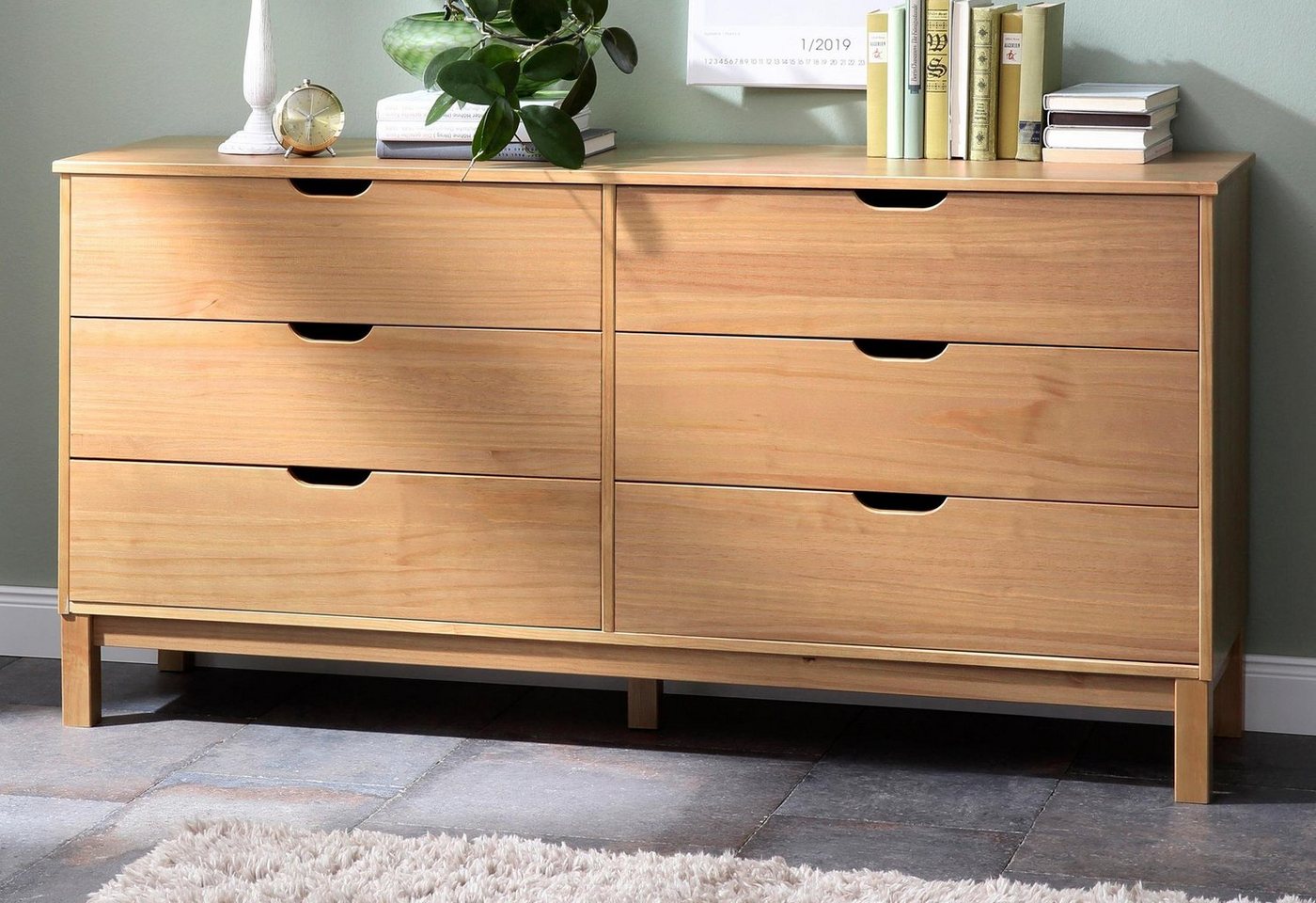 OTTO home Kommode Post, massives Kiefernholz, mit vielen Stauraummöglichkeiten, Breite 150 cm – Bild 2 von 5