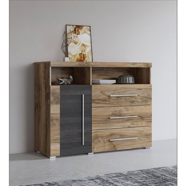OTTO home Kommode Roger,Breite 120cm, moderne Anrichte mit 3 Schubladen, Kommode mit viel Stauraum, Masse 120x92x38,5 (B/H/T)