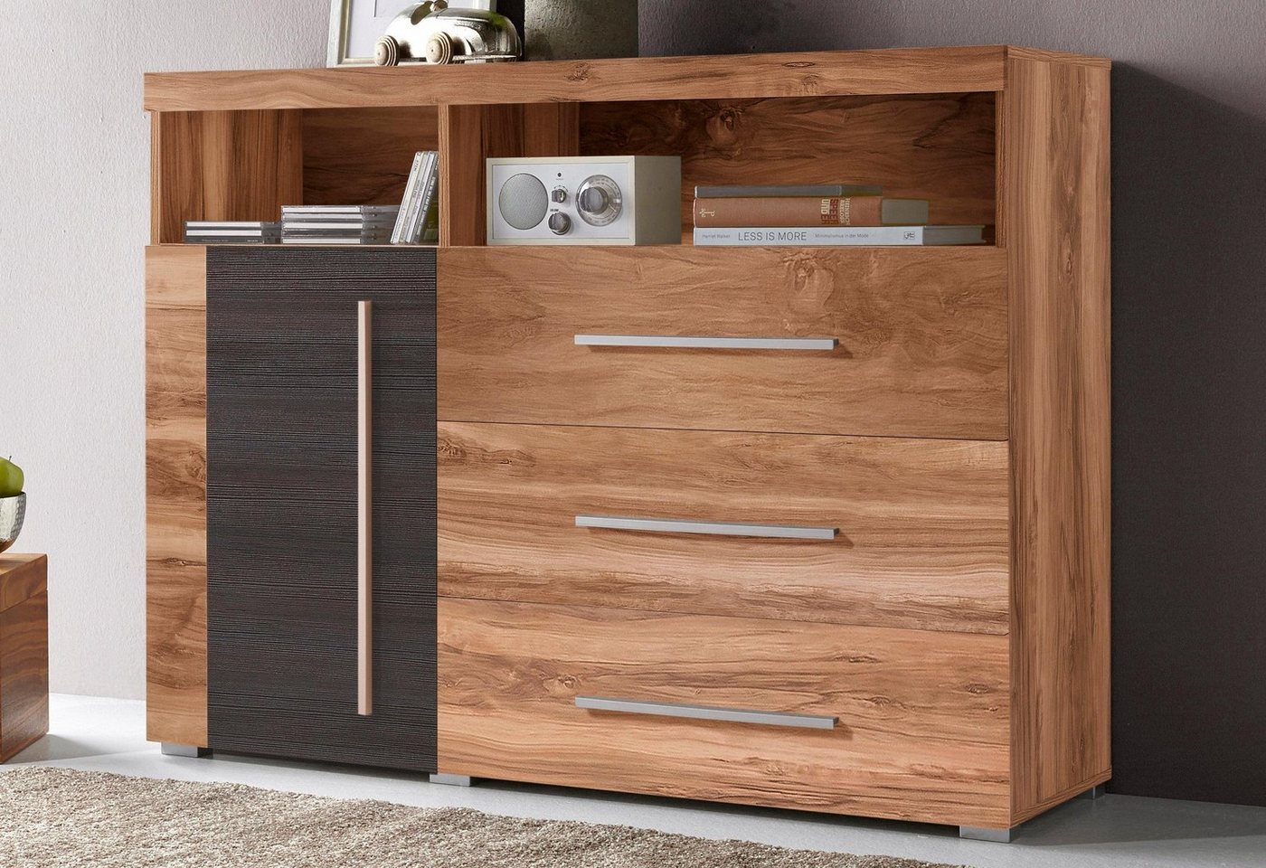 OTTO home Kommode Roger,Breite 120cm, moderne Anrichte mit 3 Schubladen, Kommode mit viel Stauraum, Masse 120x92x38,5 (B/H/T) – Bild 3 von 5