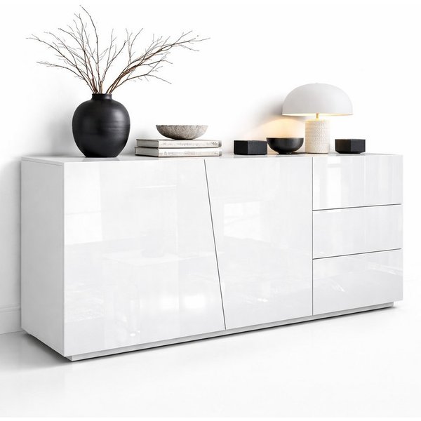 OTTO home Kommode San Remo, Kombikommode, Sideboard, mit viel Stauraum, Hochglanz, Moderne Kommode, UV-lackiert, grifflos, push-to-open-Funktion, B=180cm