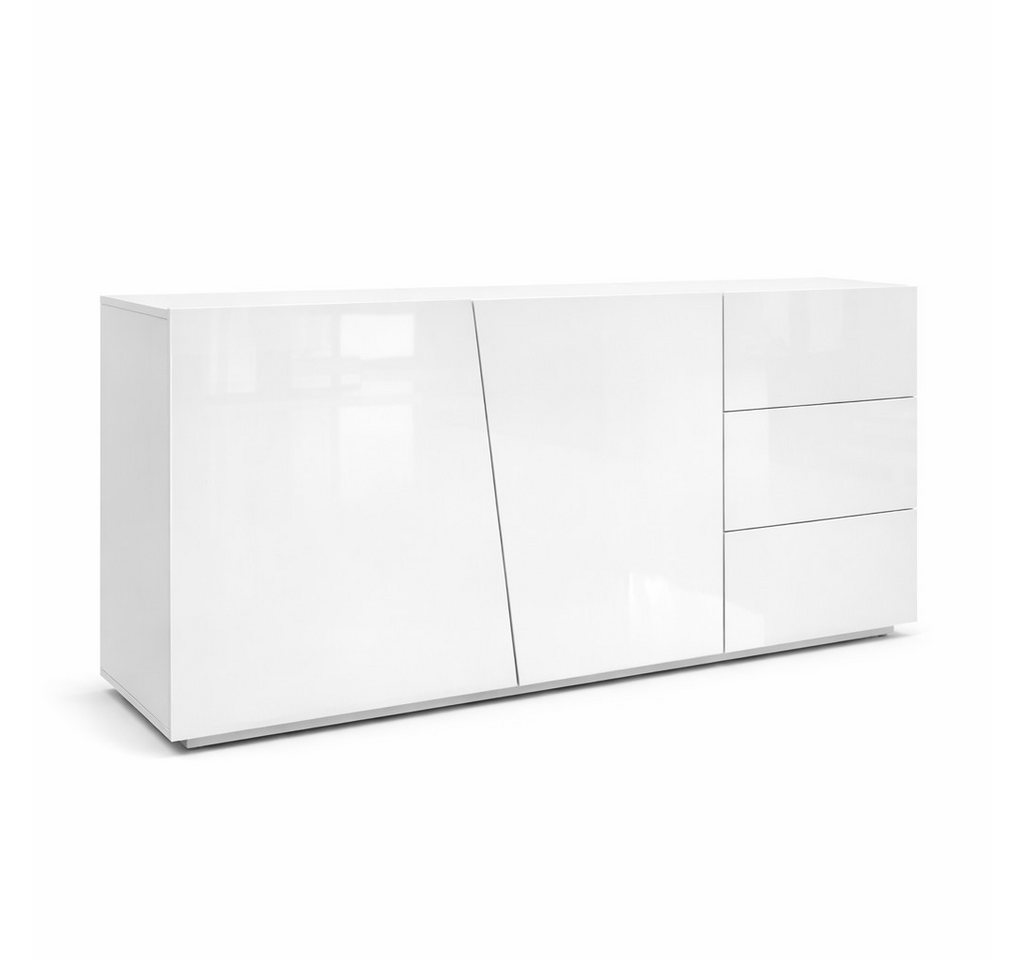OTTO home Kommode San Remo, Kombikommode, Sideboard, mit viel Stauraum, Hochglanz, Moderne Kommode, UV-lackiert, grifflos, push-to-open-Funktion, B=180cm – Bild 2 von 5
