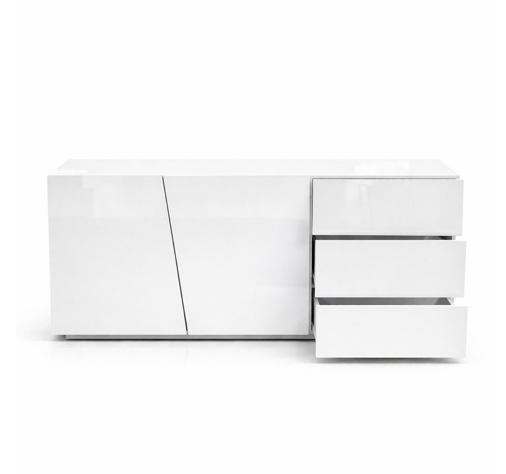 OTTO home Kommode San Remo, Kombikommode, Sideboard, mit viel Stauraum, Hochglanz, Moderne Kommode, UV-lackiert, grifflos, push-to-open-Funktion, B=180cm – Bild 4 von 5