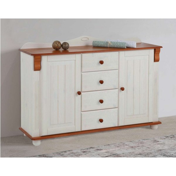 OTTO home Kommode Sideboard, Anrichte, mit 3 Schubladen, 2 Türen, aus massiver Kiefer, Breite 130 cm