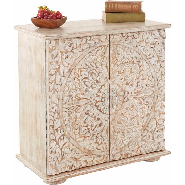 OTTO home Kommode Sideboard mit 2 Türen, Breite/Höhe: 75/75 cm, Fronten mit individuellen Schnitzereien