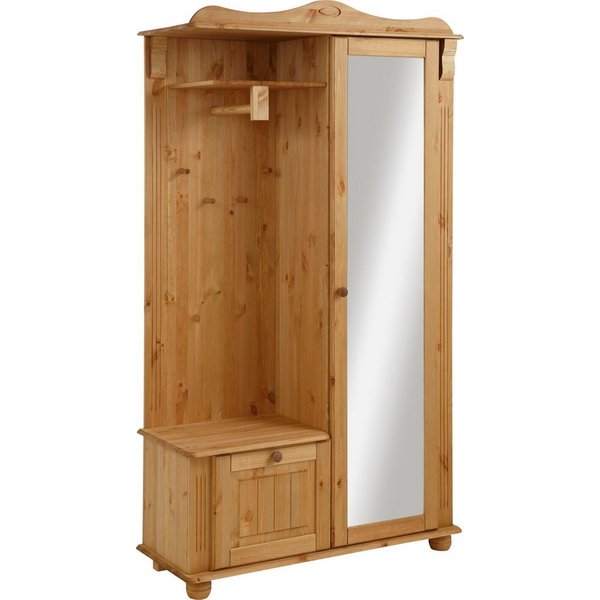 OTTO home Kompaktgarderobe Adele Breite 108 cm, mit Spiegeltür, aus massiver Kiefer, FSC®