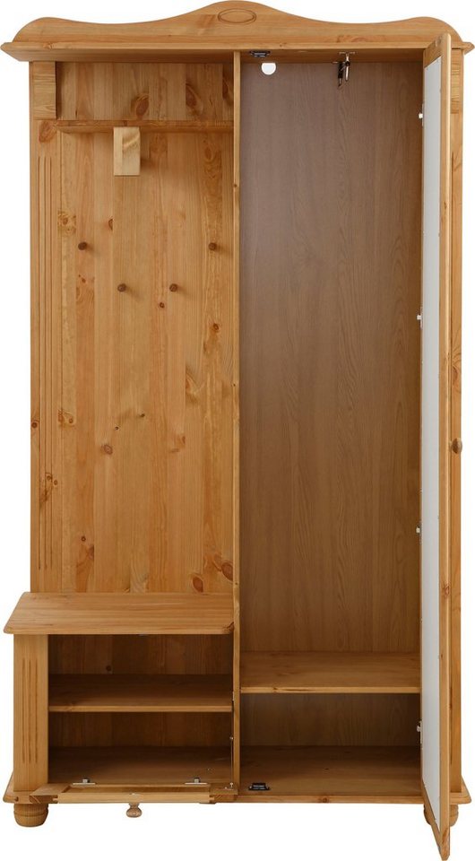 OTTO home Kompaktgarderobe Adele Breite 108 cm, mit Spiegeltür, aus massiver Kiefer, FSC® – Bild 5 von 5