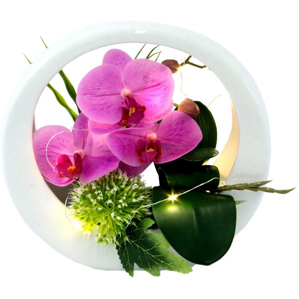 Kunstorchidee Orchidee, OTTO home, Höhe 20 cm, im Keramiktopf, mit LED-Beleuchtung