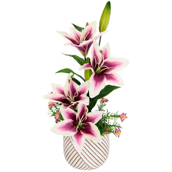 Kunstpflanze Lilien, OTTO home, Höhe 44 cm, Arrangement im Topf
