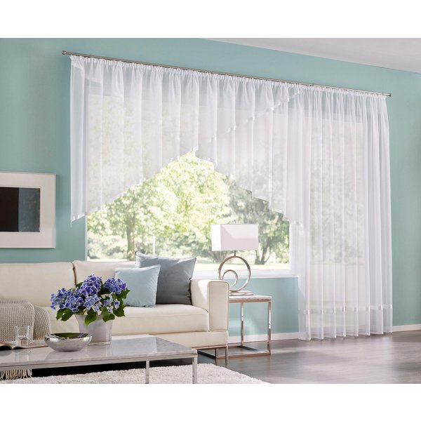 OTTO home Kuvertstore Eby, 1 Stück, Kräuselband, transparent, Satin (1 St), Kräuselband, transparent, Satin, Gardine, Fertiggardine, transparent, Abschluß: Sati