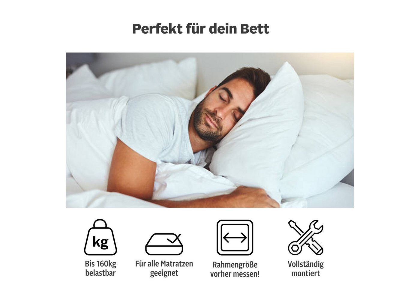 Lattenrost Imke, 90x200, 140x200 cm und weiteren Größen, OTTO home, Kopfteil nicht verstellbar, Fußteil nicht verstellbar, Lattenrost für alle Matratzen, langle – Bild 3 von 5
