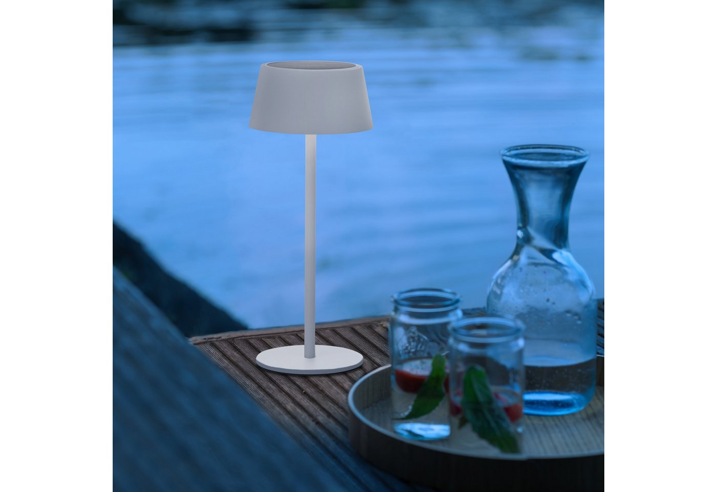 OTTO home LED Außen-Tischleuchte Oddny Tischleuchte mit Solar u. Akku, mehrere Helligkeitsstufen, LED fest integriert, Warmweiß, LED Solar, Tischlampe, 3000 K,  – Bild 2 von 5