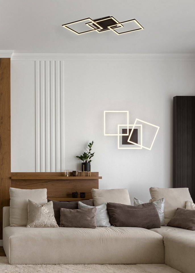 OTTO home LED Deckenleuchte Annelia, Deckenlampe, schwenkbare LED-Rechtecke, LED fest integriert, Warmweiß, Wand- und Deckenmontage möglich – Bild 2 von 5