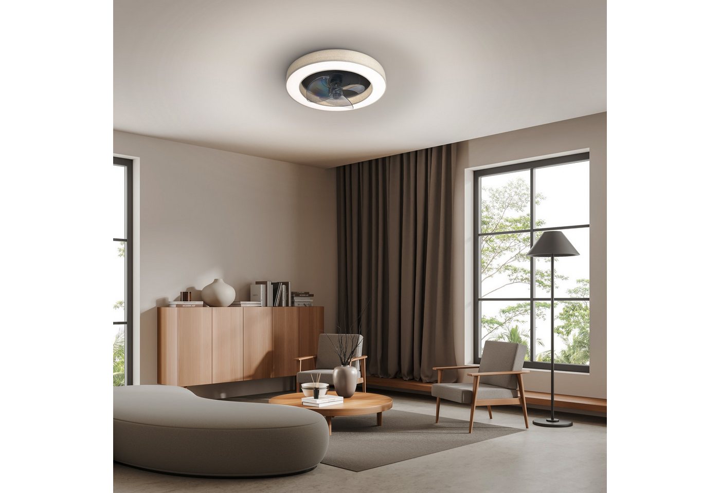 OTTO home LED Deckenleuchte Deckenventilator Vittor, CCT - über Fernbedienung, Dimmfunktion, Memoryfunktion, Nachtlichtfunktion, Ventilatorfunktion, mehrere Hel – Bild 2 von 5