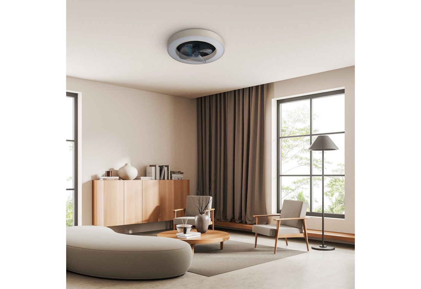 OTTO home LED Deckenleuchte Deckenventilator Vittor, CCT - über Fernbedienung, Dimmfunktion, Memoryfunktion, Nachtlichtfunktion, Ventilatorfunktion, mehrere Hel – Bild 3 von 5