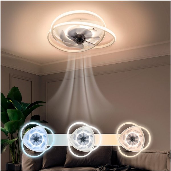 OTTO home LED Deckenleuchte Lunnee Deckenventilator, CCT - über Fernbedienung, Dimmfunktion, Fernbedienung, Infrarot inkl., Memoryfunktion, Nachtlichtfunktion, 