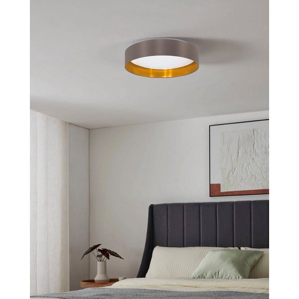 OTTO home LED Deckenleuchte Merryn, CCT - über Fernbedienung, LED fest integriert, Neutralweiß, Warmweiß, Deckenlampe Ø38 x H9 cm mit Textil-/Stoffschirm, CCT, 