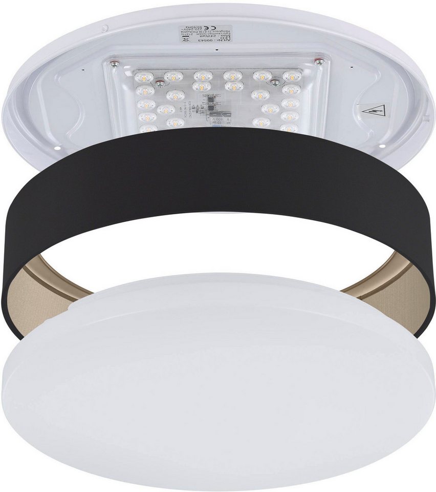 OTTO home LED Deckenleuchte Merryn, CCT - über Fernbedienung, LED fest integriert, Neutralweiß, Warmweiß, Deckenlampe Ø38 x H9 cm mit Textil-/Stoffschirm, CCT,  – Bild 3 von 5