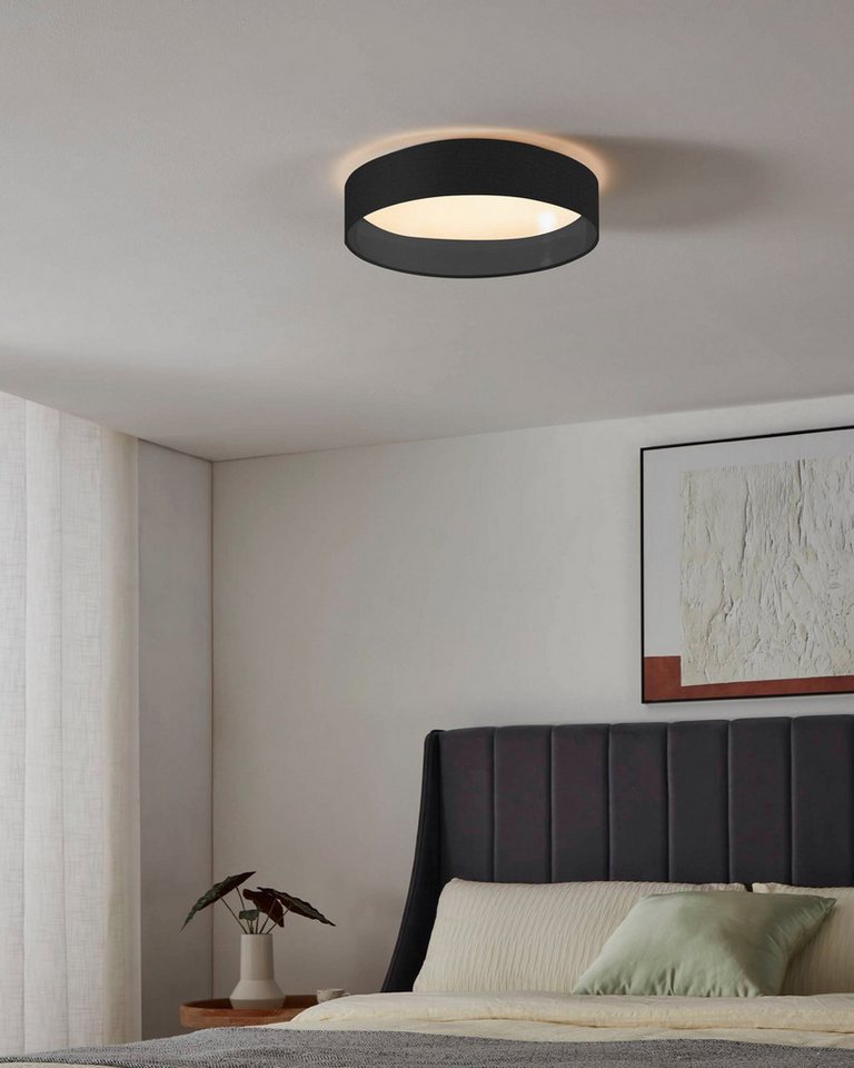 OTTO home LED Deckenleuchte Merryn, CCT - über Fernbedienung, LED fest integriert, Neutralweiß, Warmweiß, Deckenlampe Ø38 x H9 cm mit Textil-/Stoffschirm, CCT,  – Bild 5 von 5