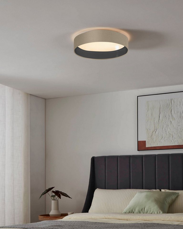OTTO home LED Deckenleuchte Merryn, CCT - über Fernbedienung, LED fest integriert, Neutralweiß, Warmweiß, Deckenlampe Ø38 x H9 cm mit Textil-/Stoffschirm, CCT,  – Bild 2 von 5