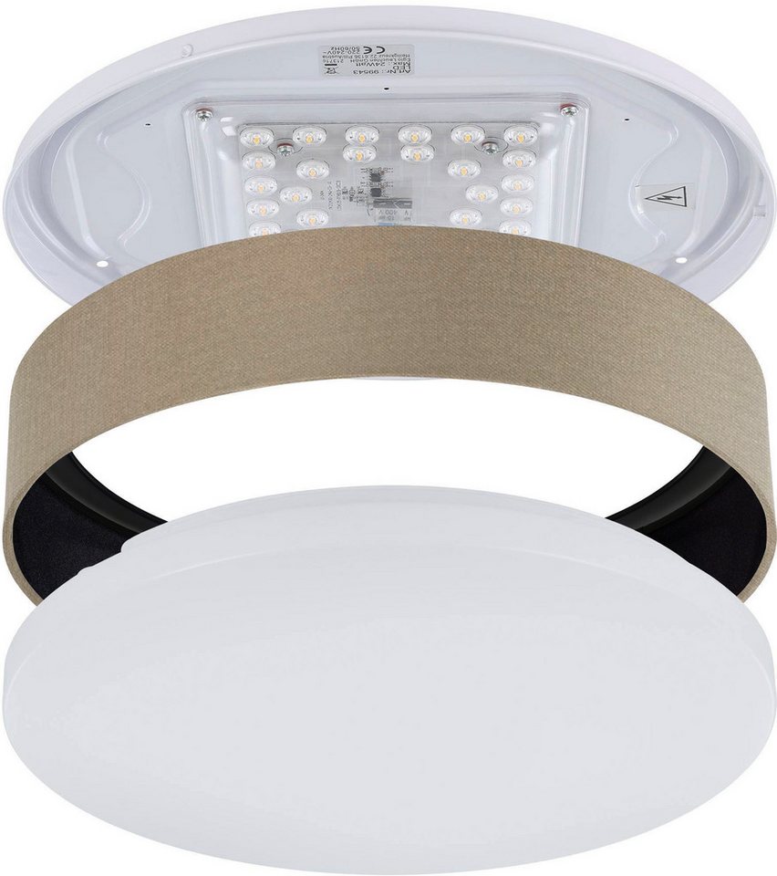 OTTO home LED Deckenleuchte Merryn, CCT - über Fernbedienung, LED fest integriert, Neutralweiß, Warmweiß, Deckenlampe Ø38 x H9 cm mit Textil-/Stoffschirm, CCT,  – Bild 3 von 5