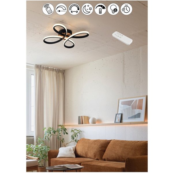 OTTO home LED Deckenleuchte Ullii, Deckenlampe mit Fernbedienung dimmbar Nachtlicht Memory, CCT - über Fernbedienung, LED fest integriert, warmweiß - kaltweiß, 