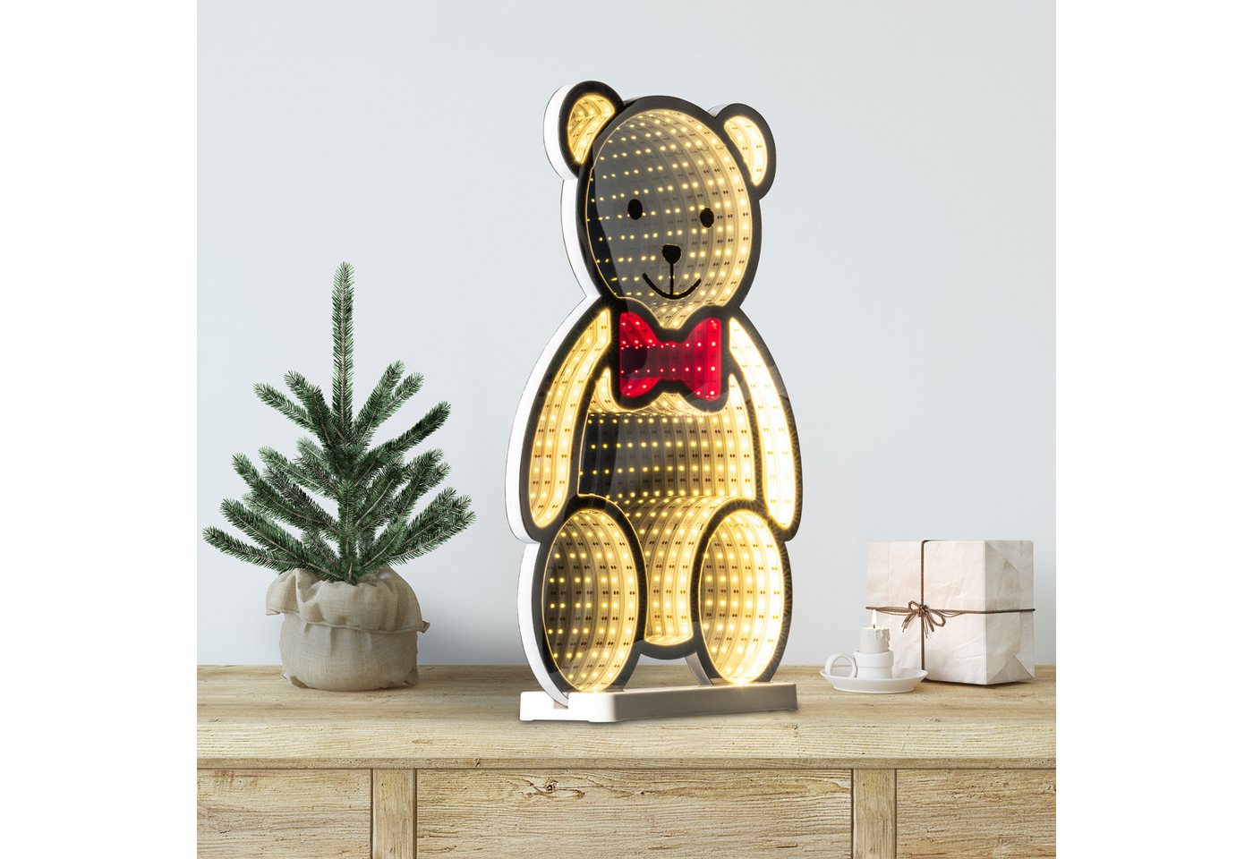 OTTO home LED Dekolicht Evvina - Teddybär, LED fest integriert, Warmweiß, Infinity Effekt, Deko für Innen, beidseitig beleuchtet, 40 cm – Bild 2 von 5
