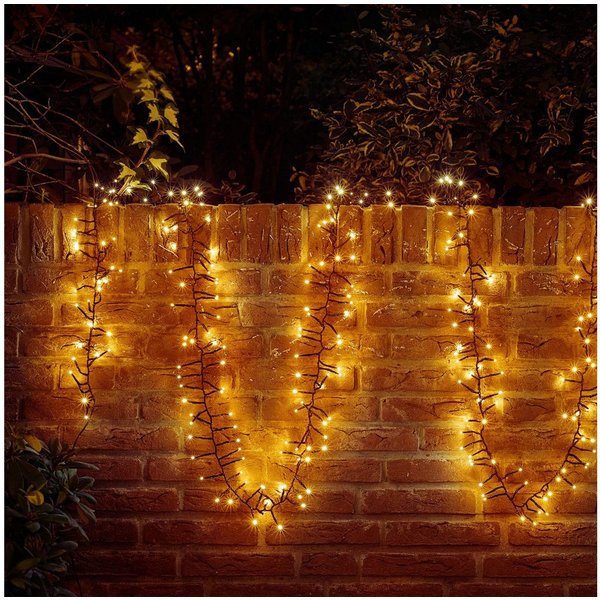 OTTO home LED-Lichterkette Clusterlichterkette,3/6/8/12/14/18/24 m, 8 Modi, Timer, Indoor Outdoor, Blinkfunktionen, Timer, Memoryfunktion, incl. Atapter, 3 m Zu