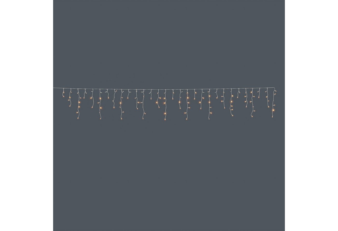 OTTO home LED-Lichterkette Eisregen, in 1 / 2 o. 3 m Länge, Batterie, Timer, Indoor, Outdoor, Eiszapfen-Lichterkette, IP44, Timer, warmweiß, innen, außen, Garte – Bild 4 von 5