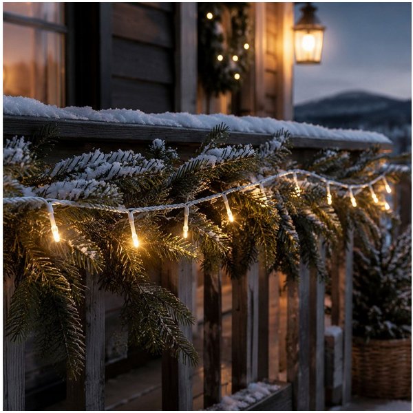 OTTO home LED-Lichterkette in 3/6/12/18 u. 24 m Länge, warmweiß, Timer, Indoor, Outdoor, Garten, 6/18h Timer, schwarz o. weiß, 5m Zuleitung, innen, außen, Balko