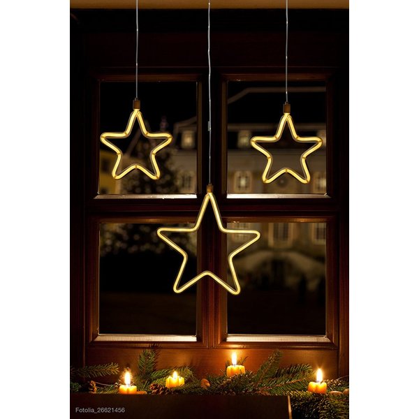OTTO home LED-Lichtervorhang Vannick, mit 3 Sternen und 258 warmweiße LED's, Timer, Indoor Outdoor, Weihnachten, Lichterkette mit 5m Zuleitung, incl.Outdoor-Tra