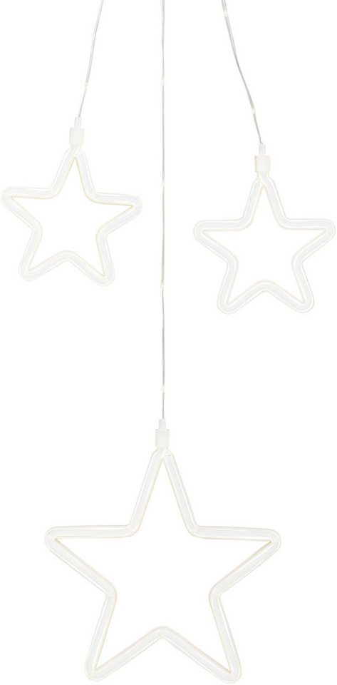 OTTO home LED-Lichtervorhang Vannick, mit 3 Sternen und 258 warmweiße LED's, Timer, Indoor Outdoor, Weihnachten, Lichterkette mit 5m Zuleitung, incl.Outdoor-Tra – Bild 3 von 4