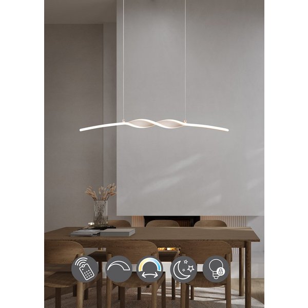OTTO home LED Pendelleuchte ADELLA, LED Hängelampe 20W 2500 Lumen CCT 2700-6500K Lichtfarbe, CCT - über Fernbedienung, Dimmfunktion, Memoryfunktion, Nachtlichtf