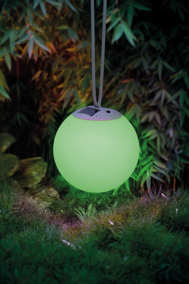 OTTO home LED Solarleuchte Ollira, LED-Solar Kugel Ø 20 cm, hängend, RGB, Tageslichtsensor, LED fest integriert, Warmweiß, RGB, mit Aufhänung – Bild 4 von 5