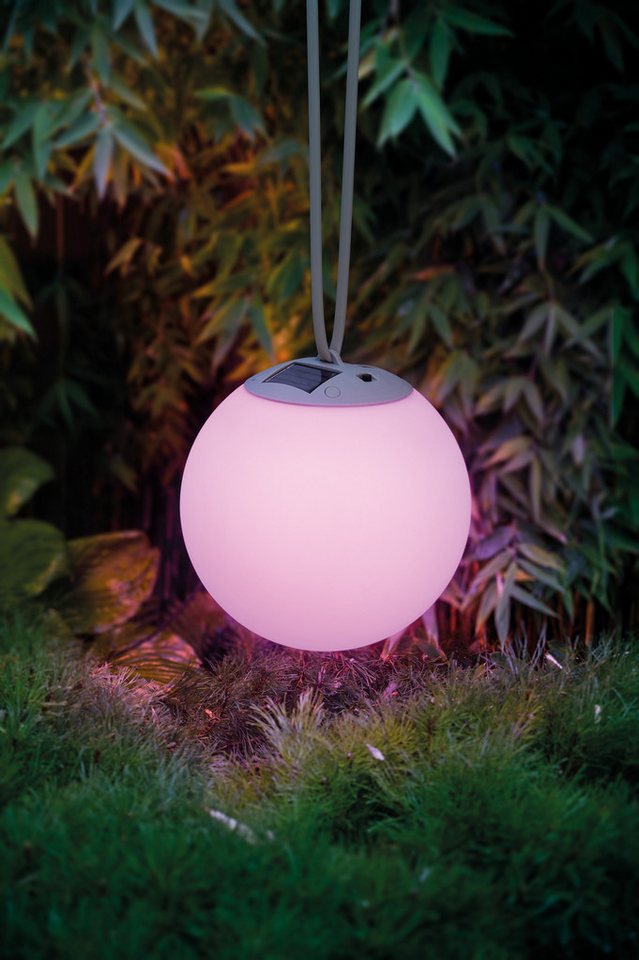 OTTO home LED Solarleuchte Ollira, LED-Solar Kugel Ø 20 cm, hängend, RGB, Tageslichtsensor, LED fest integriert, Warmweiß, RGB, mit Aufhänung – Bild 5 von 5