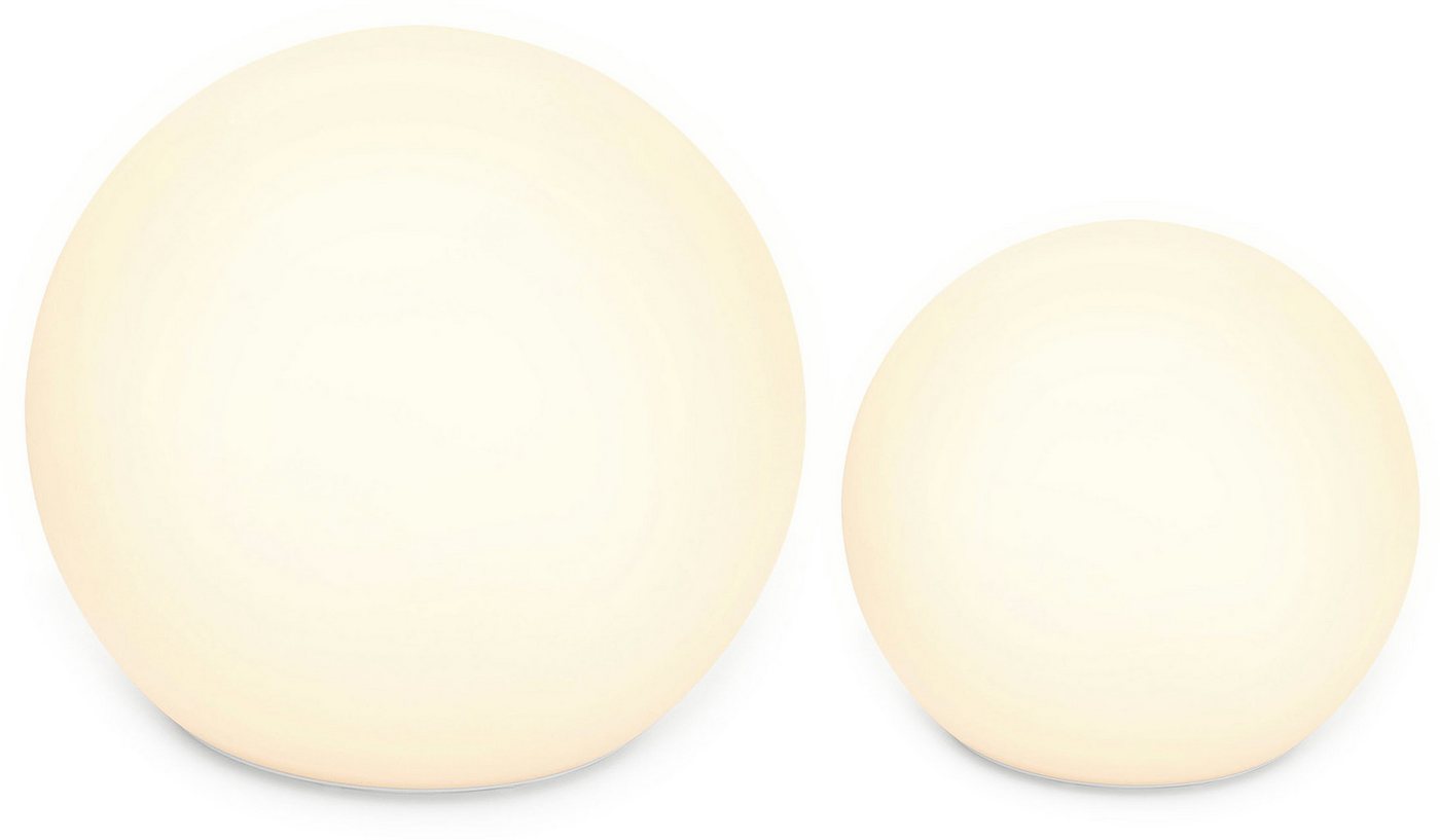 OTTO home LED Solarleuchte Ollira, LED-Solar Kugelleuchten Ø 30 cm + Ø 40 cm, RGB, Tageslichtsensor, LED fest integriert, Warmweiß, RGB, mit Erdspießen – Bild 2 von 5
