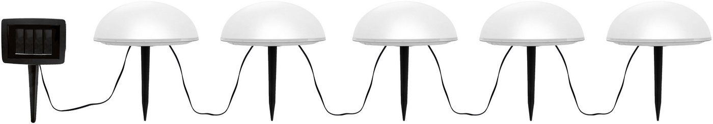 OTTO home LED Solarleuchte Primala, LED-Solar Gartensteckerr, 5er Set, halbkugeln, Tageslichtsensor, LED fest integriert, Warmweiß, mit Erdspießen – Bild 3 von 5