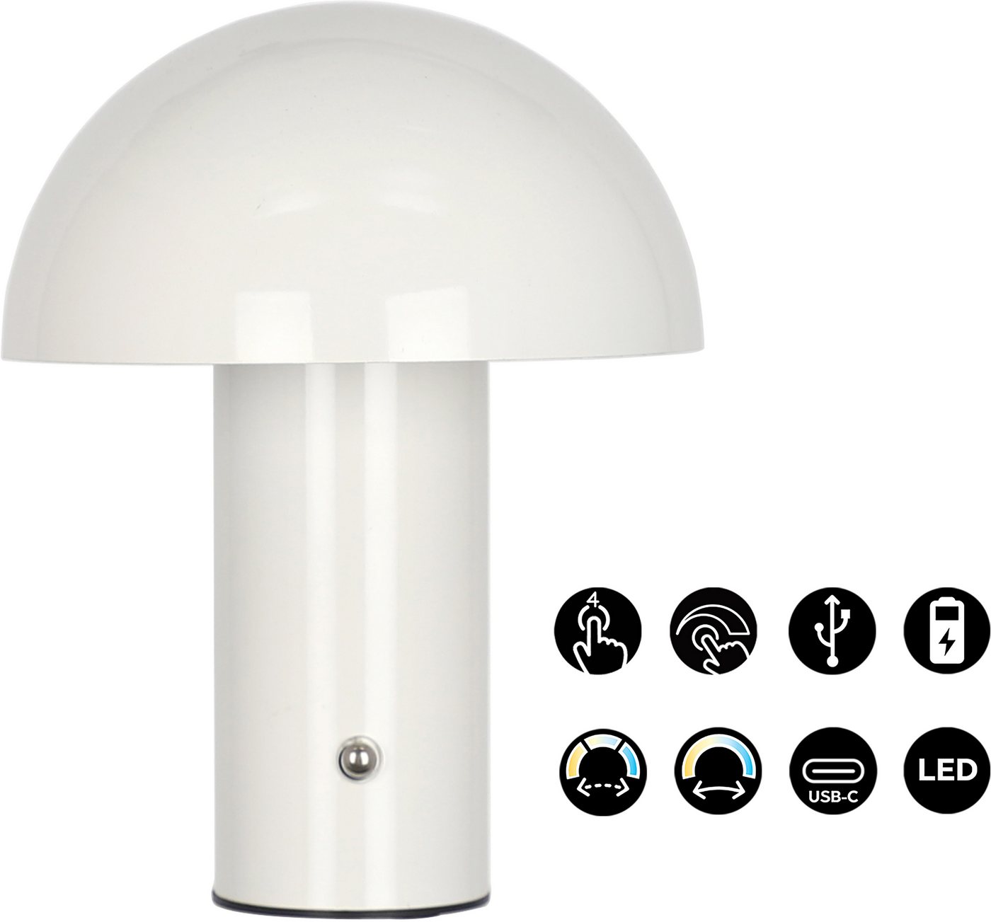 OTTO home LED Tischleuchte Hillu, Dimmer, Dimmfunktion, Ein-/Ausschalter, USB-Anschluss mit Ladefunktion, USB-Ladefunktion, mehrere Helligkeitsstufen, LED fest  – Bild 2 von 5