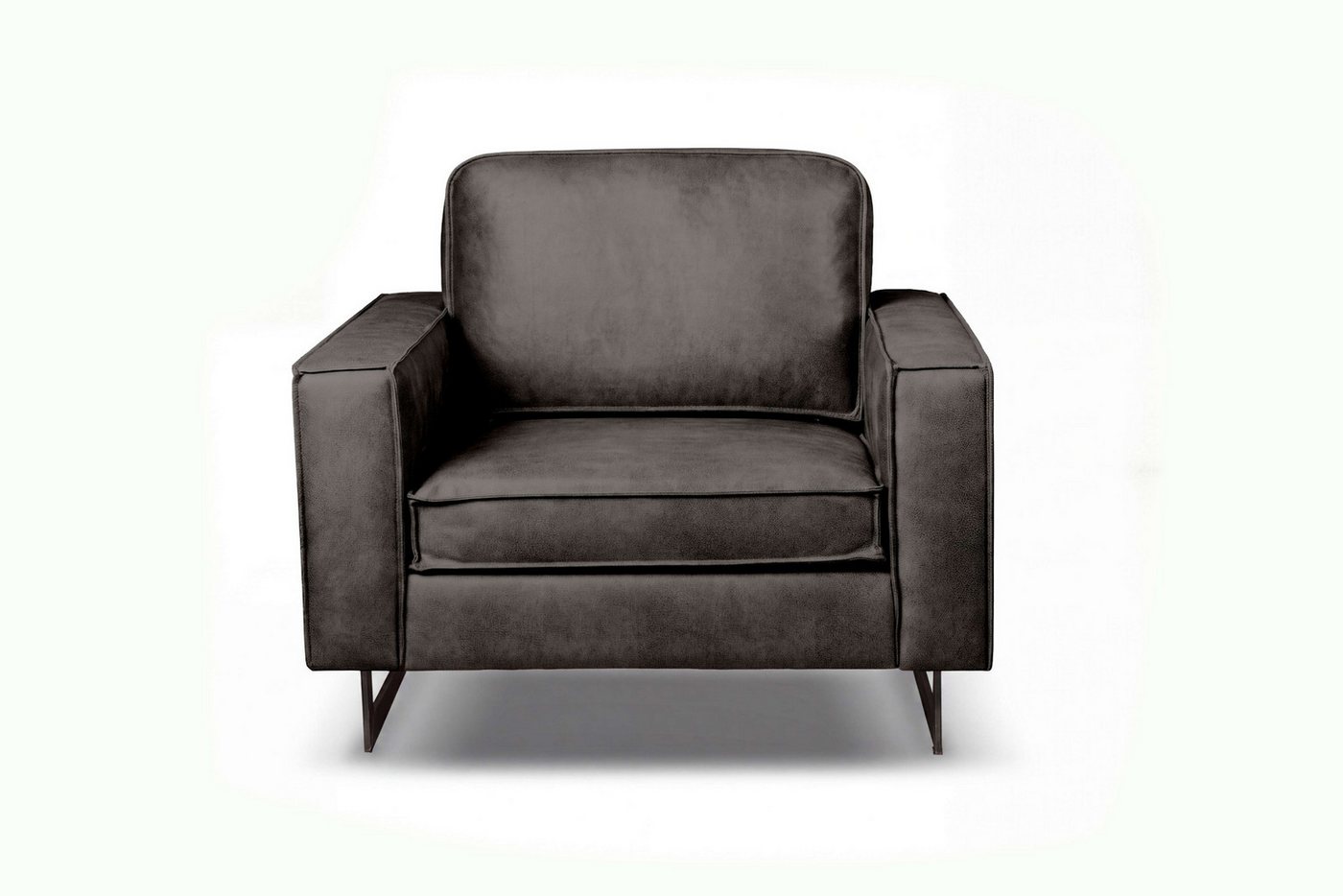 OTTO home Loveseat Pinto 105 cm, Cord, Chenille, Lederoptik, mit Keder, Metallfüßen und auch in Cord Bezug erhältlich – Bild 2 von 5