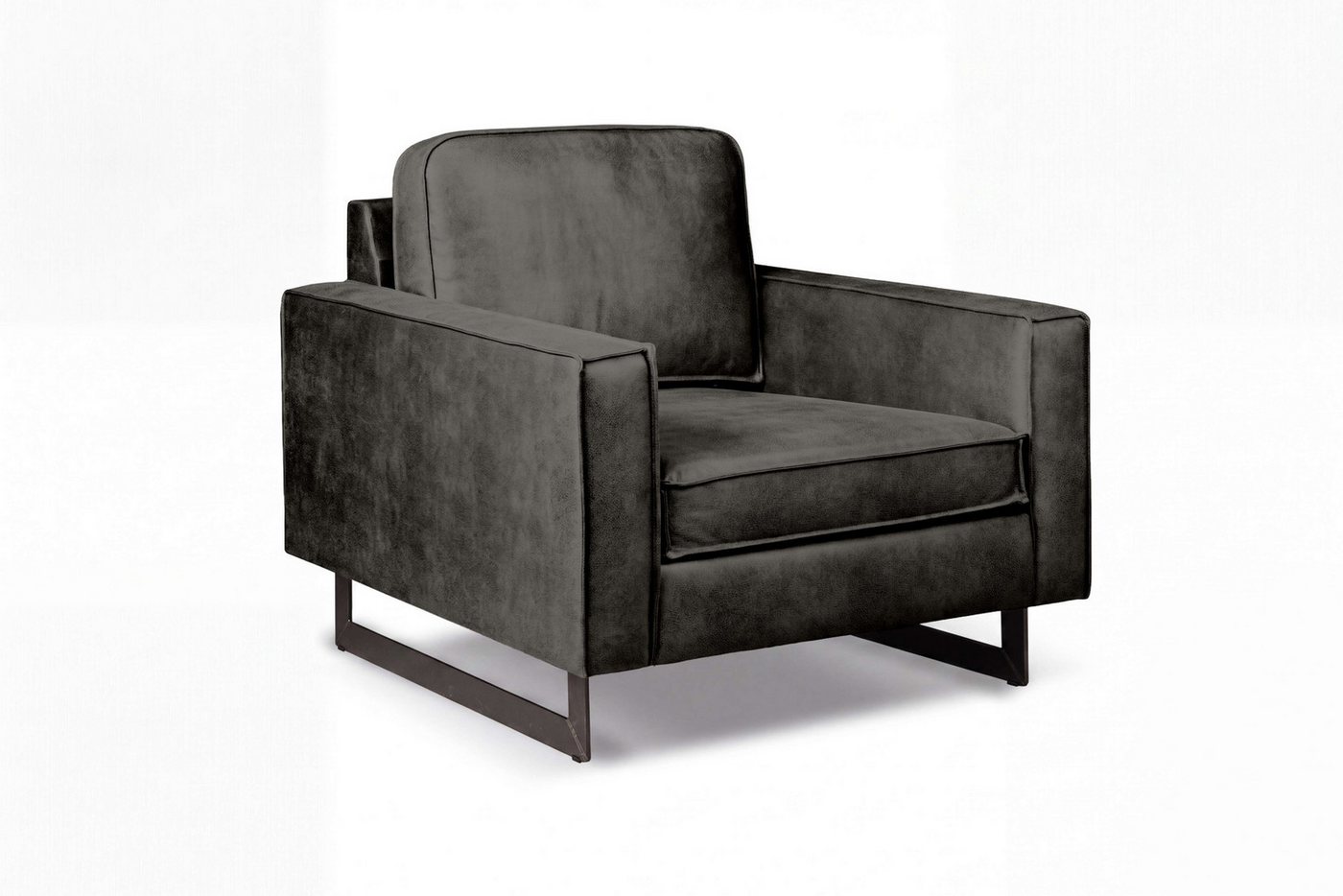 OTTO home Loveseat Pinto 105 cm, Cord, Chenille, Lederoptik, mit Keder, Metallfüßen und auch in Cord Bezug erhältlich – Bild 4 von 5