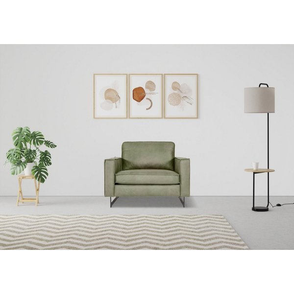 OTTO home Loveseat Pinto 105 cm, Cord, Chenille, Lederoptik, mit Keder, Metallfüßen und auch in Cord Bezug erhältlich