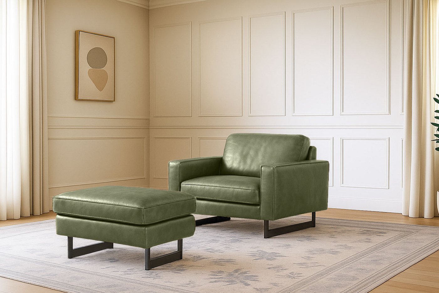OTTO home Loveseat Pinto 105 cm, Cord, Chenille, Lederoptik, mit Keder, Metallfüßen und auch in Cord Bezug erhältlich – Bild 5 von 5