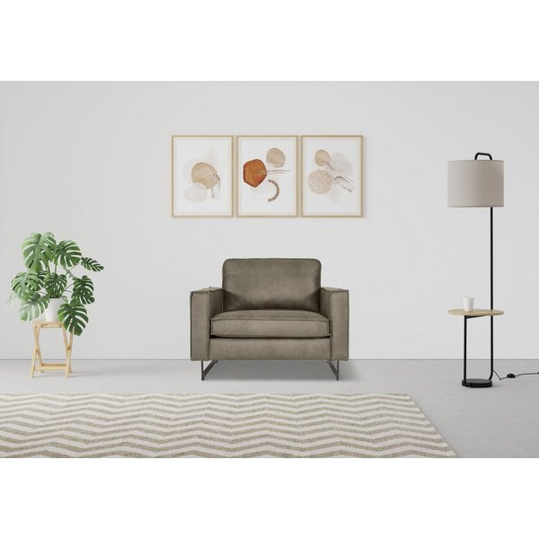 OTTO home Loveseat Pinto 105 cm, Cord, Chenille, Lederoptik, mit Keder, Metallfüßen und auch in Cord Bezug erhältlich