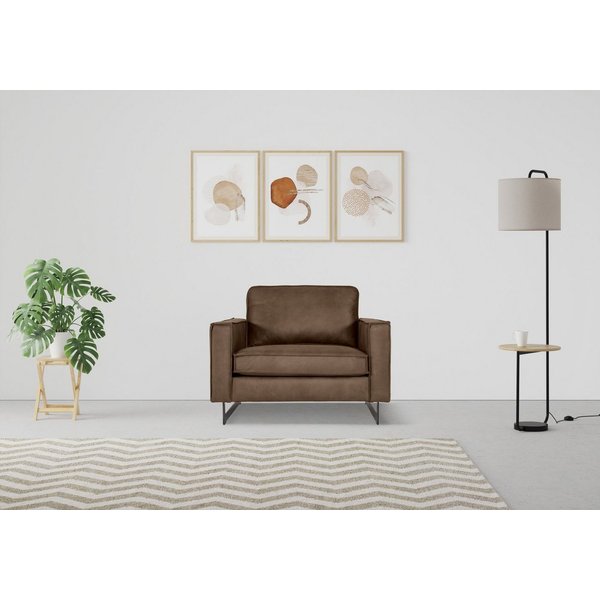 OTTO home Loveseat Pinto 105 cm, Cord, Chenille, Lederoptik, mit Keder, Metallfüßen und auch in Cord Bezug erhältlich