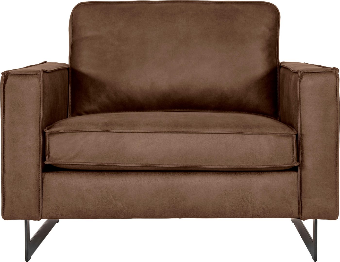OTTO home Loveseat Pinto 105 cm, Cord, Chenille, Lederoptik, mit Keder, Metallfüßen und auch in Cord Bezug erhältlich – Bild 2 von 5