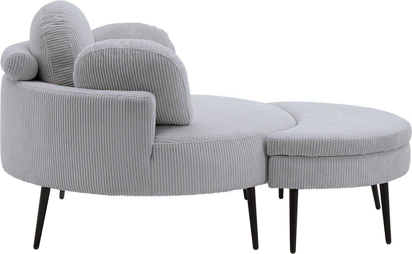 OTTO home Loveseat Riko Sessel, B: 110 cm, Sitzhöhe: 44 cm, XXL- Sessel, mit Stauraumhocker, Rückenstütze & 4 Zierkissen – Bild 5 von 5