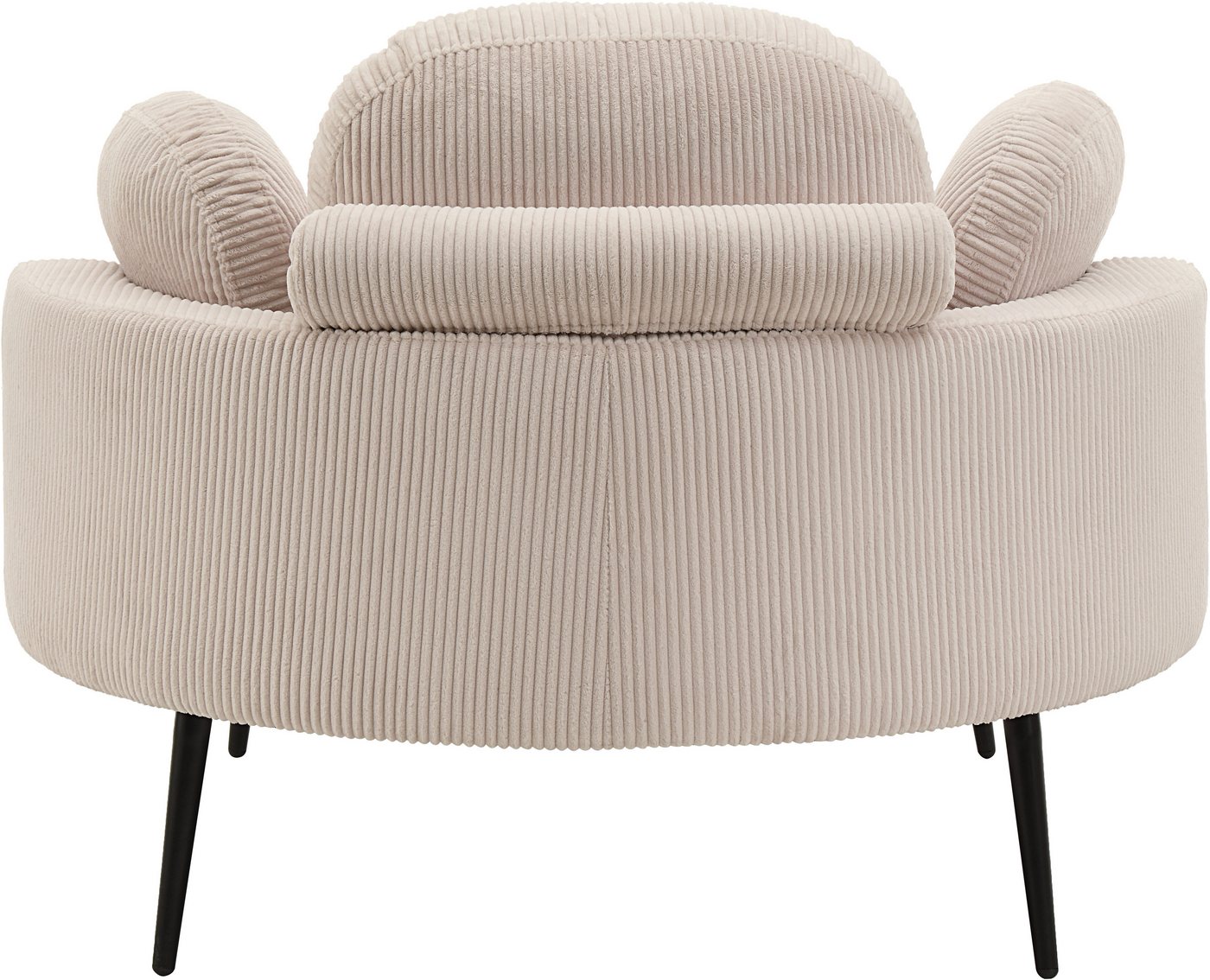 OTTO home Loveseat Riko Sessel, B: 110 cm, Sitzhöhe: 44 cm, XXL- Sessel, mit Stauraumhocker, Rückenstütze & 4 Zierkissen – Bild 4 von 5