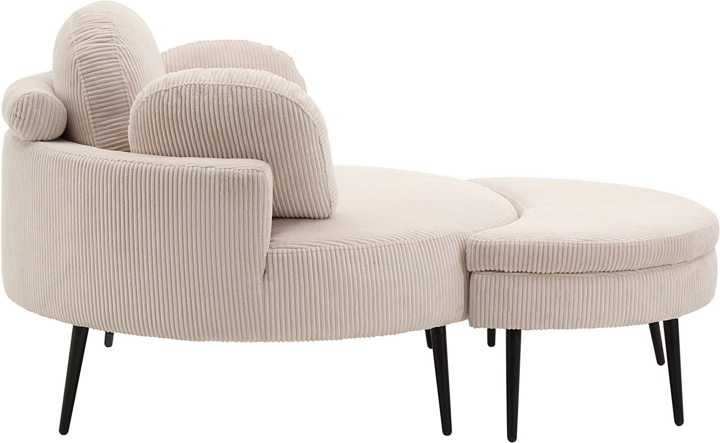 OTTO home Loveseat Riko Sessel, B: 110 cm, Sitzhöhe: 44 cm, XXL- Sessel, mit Stauraumhocker, Rückenstütze & 4 Zierkissen – Bild 5 von 5