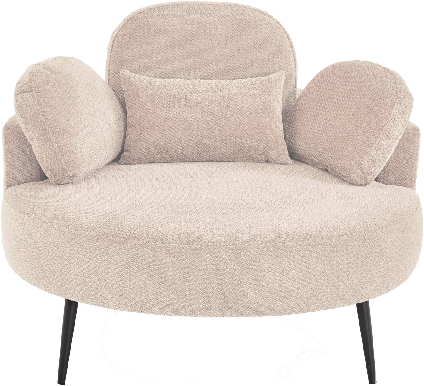 OTTO home Loveseat Riko Sessel, B: 110 cm, Sitzhöhe: 44 cm, XXL- Sessel, mit Stauraumhocker, Rückenstütze & 4 Zierkissen – Bild 3 von 5